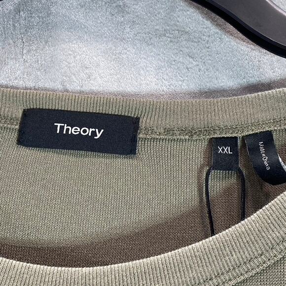 THEORY Men's Wassabi Gaskell NL Animone Milano Crewneck Long Sleeve T-Shirt - Picture 9 of 10